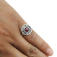 January Garnet Stone 925 Solid Silver Band Bezel Sister Anniversary Ring