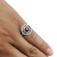 January Garnet Stone 925 Solid Silver Band Bezel Sister Anniversary Ring