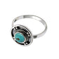 Round Natural Turquoise 925 Solid Silver Bezel Handcrafted Band Anniversary Ring