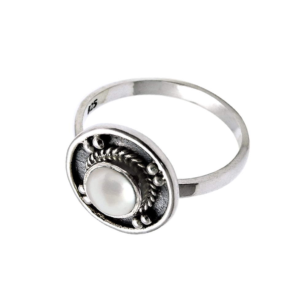 Pearl Ring 925 Sterling Silver Ethnic Jewelry Wedding Ring