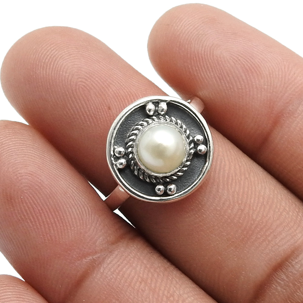 Pearl Ring 925 Sterling Silver Ethnic Jewelry Wedding Ring