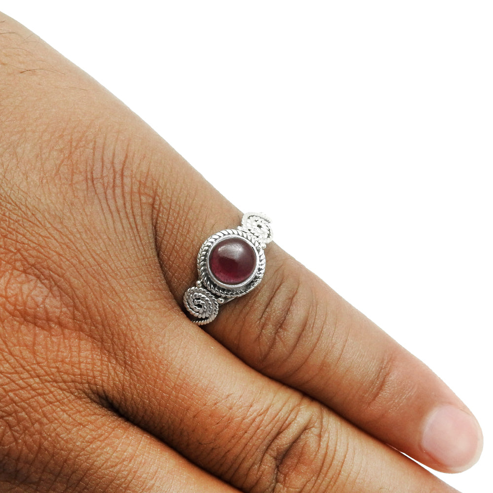 Natural Garnet Gemstone 925 Sterling Silver Cocktail Ring For Women I19
