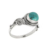 Natural Gemstone Cocktail Turquoise Ring 925 Sterling Silver Jewelry L19