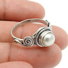 Freshwater Pearl Wedding Ring 925 Sterling Silver Handmade Jewelry