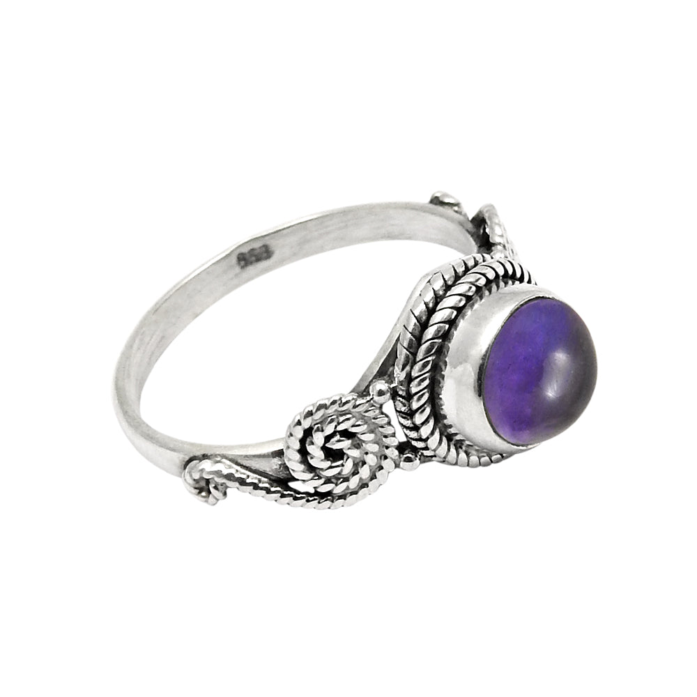 Gift For Woman 925 Silver Natural Amethyst Gemstone Cocktail Ring H14