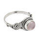 Gift For Woman 925 Silver Natural Rose Quartz Cocktail Ring O19