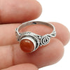 Natural Carnelian Gemstone Cocktail Ring 925 Silver For Women U19
