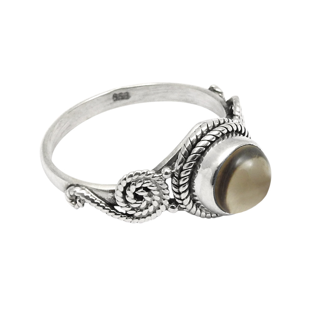 Gift For Woman Cocktail Ring 925 Silver Natural Smoky Quartz Stone V19