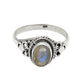 Natural Labradorite Gemstone Cocktail Ring 925 Silver For Girls B20