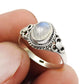Gift For Woman Natural Rainbow Moonstone Cocktail Ring 925 Silver F20