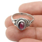 Gift For Woman Natural Garnet Stone Chunky Handmade Ring 925 Silver C4