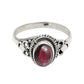 Gift For Woman Natural Garnet Stone Chunky Handmade Ring 925 Silver C4