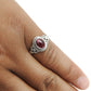 Gift For Woman Natural Garnet Stone Chunky Handmade Ring 925 Silver C4