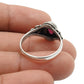 Gift For Woman Natural Garnet Stone Chunky Handmade Ring 925 Silver C4