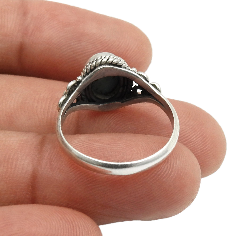 Natural Turquoise Gemstone Cocktail Ring 925 Silver For Women K15