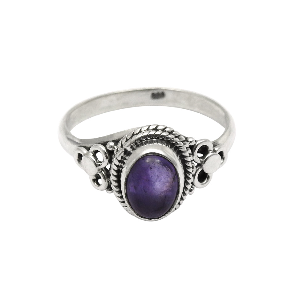 Gift For Woman Natural Amethyst Cocktail Ring 925 Sterling Silver P15