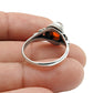 Natural Carnelian Gemstone Cocktail Ring 925 Sterling Silver Jewelry M9