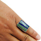 Men Ring Natural Azurite Malachite 925 Sterling Silver Ring Jewelry