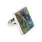 Natural Azurite Malachite Gemstone 925 Silver Cocktail Ring For Women X16