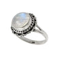 Natural Rainbow Moonstone Gemstone 925 Silver Cocktail Ring For Women G17