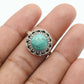 Gift For Woman Natural Turquoise Cocktail Ring 925 Sterling Silver C36