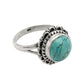 Gift For Woman Natural Turquoise Cocktail Ring 925 Sterling Silver C36