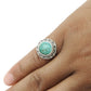 Gift For Woman Natural Turquoise Cocktail Ring 925 Sterling Silver C36