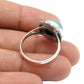 Gift For Woman Natural Turquoise Cocktail Ring 925 Sterling Silver C36