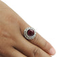 Natural Garnet Gemstone Cocktail Ring 925 Sterling Silver For Women K20
