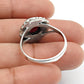 Natural Garnet Gemstone Cocktail Ring 925 Sterling Silver For Women K20