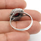 Natural Garnet Gemstone Cocktail Ring 925 Sterling Silver For Women K20