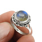 Gift For Woman Cocktail Ring 925 Silver Natural Labradorite Gemstone Z20
