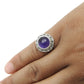 Anniversary Gift For Her Natural Amethyst Cocktail Ring 925 Silver T17