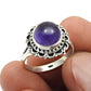 Anniversary Gift For Her Natural Amethyst Cocktail Ring 925 Silver T17