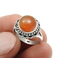Natural Carnelian Gemstone Cocktail Ring 925 Sterling Silver Jewelry V9