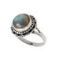 Gift For Woman Cocktail Ring 925 Silver Natural Labradorite Gemstone Z20