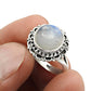 Natural Rainbow Moonstone Gemstone 925 Silver Cocktail Ring For Women G17