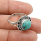 Gift For Woman Natural Turquoise Cocktail Ring 925 Sterling Silver R21