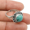Gift For Woman Natural Turquoise Cocktail Ring 925 Sterling Silver R21
