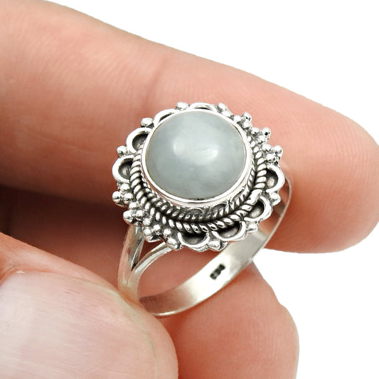 Aquamarine Stone Cocktail Daughter Statement Ethnic Ring Jewelry 925 Silver