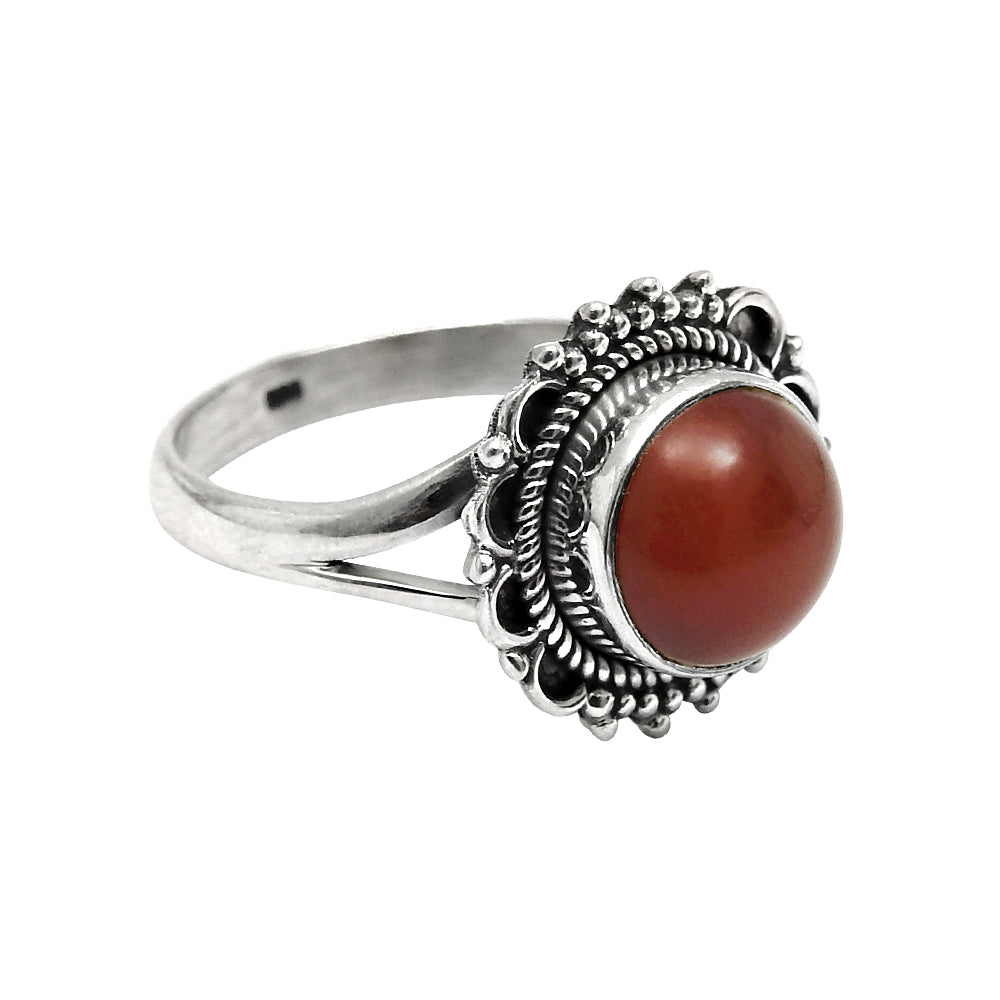 Gift For Her Carnelian 925 Sterling Silver Chunky Hippie Ring Jewelry K56