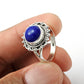 Gift For Woman Natural Lapis Lazuli Cocktail Ring 925 Silver B10