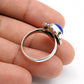 Gift For Woman Natural Lapis Lazuli Cocktail Ring 925 Silver B10