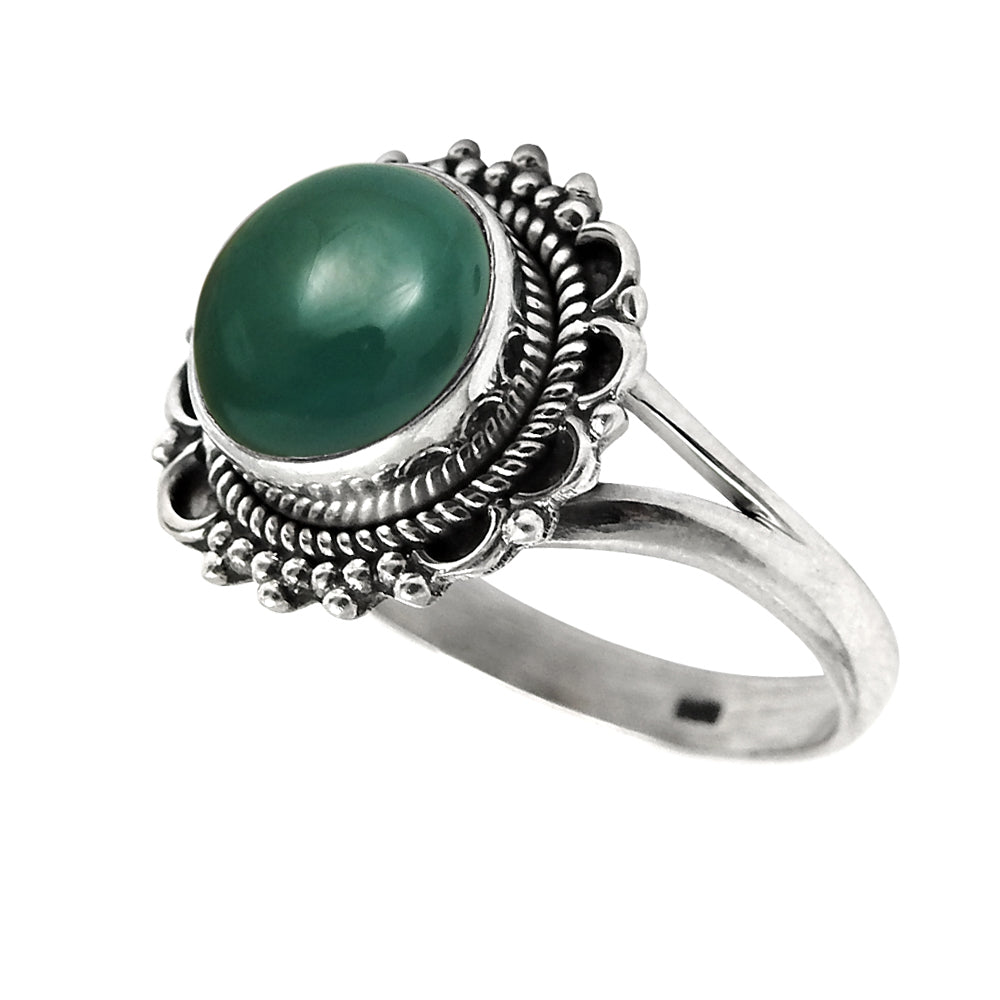 Natural Green Onyx Gemstone Ring Gift For Her 925 Sterling Silver Jewelry