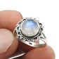 Gift For Her 925 Silver Natural Rainbow Moonstone Cocktail Ring K18