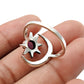 Natural Amethyst Cocktail Sun And Moon Purple Adjustable Ring 925 Silver D21