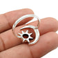 Gift For Woman Natural Carnelian Cocktail Moon Adjustable Ring 925 Silver G21