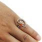Gift For Woman Natural Carnelian Cocktail Moon Adjustable Ring 925 Silver G21