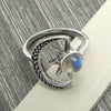 Gift For Woman 925 Silver Natural Labradorite Cocktail Sun Adjustable Ring Z21