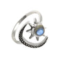 Gift For Woman 925 Silver Natural Labradorite Cocktail Sun Adjustable Ring Z21